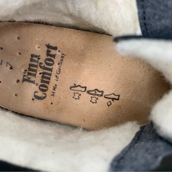 Finn Comfort Boots Womens 7 Black Snow Winter Leather Hook and Loop Snakeskin - Picture 8 of 9